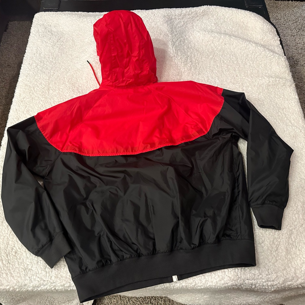 Nike Black and Red Windbreaker Jacket